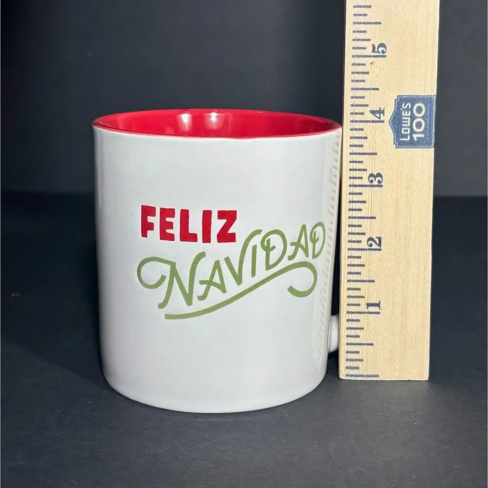 Target Wondershop Feliz Navidad Christmas Mug Red Green Stoneware Coffee cup